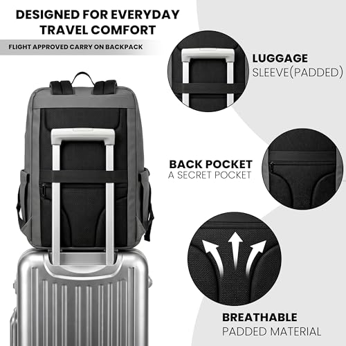 Image of Storite Premium Laptop Backpack for Men & Women | 15.6 inch Laptop Bag | Water Resistant Business Travel Backpack | Durable Smart Bag (Grey)