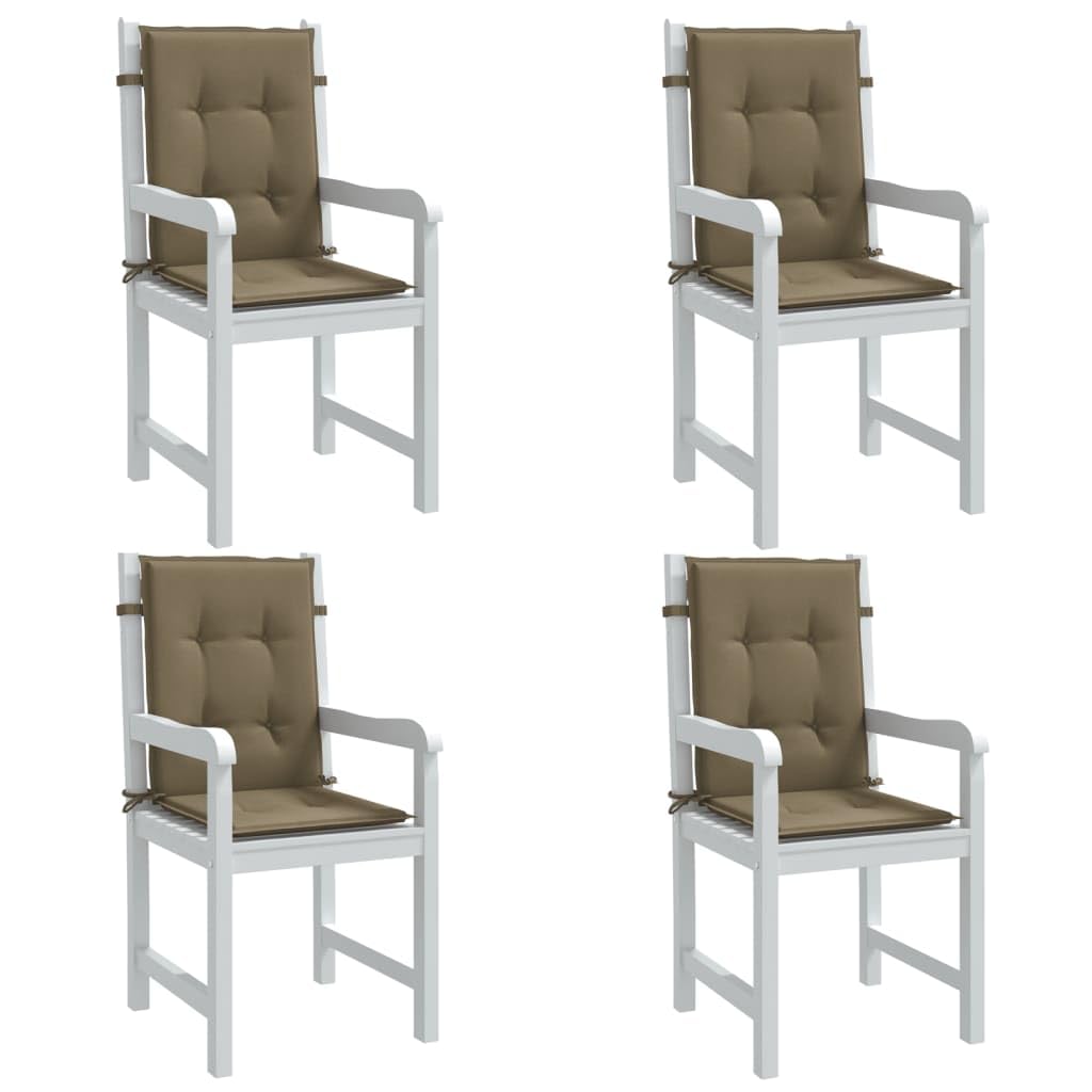 ShGaxin Cojines Silla Respaldo bajo 4 ud Tela Taupe Melange 100x50x4 cm, Cojines para Butacas De Jardin, Cojines Sillas Cocina, Cojines para Sillas De Terraza, Cojin Silla Exterior - 4002470