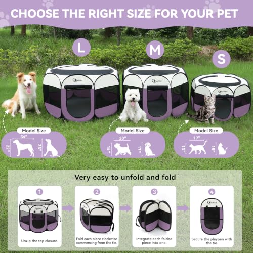Image of Siedihit Dog Cat Playpen, Small Puppy Pet Playpen, Dog Crate Tent Cage