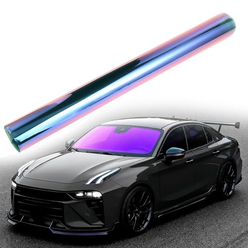 Image of Chameleon Dreamy Purple Windshield Tint 65% VLT Car Front Window Tint Colorful Purple Blue Color Change Effect Car Window Solar Protection Film, 29.52 inch x 118.11 inch
