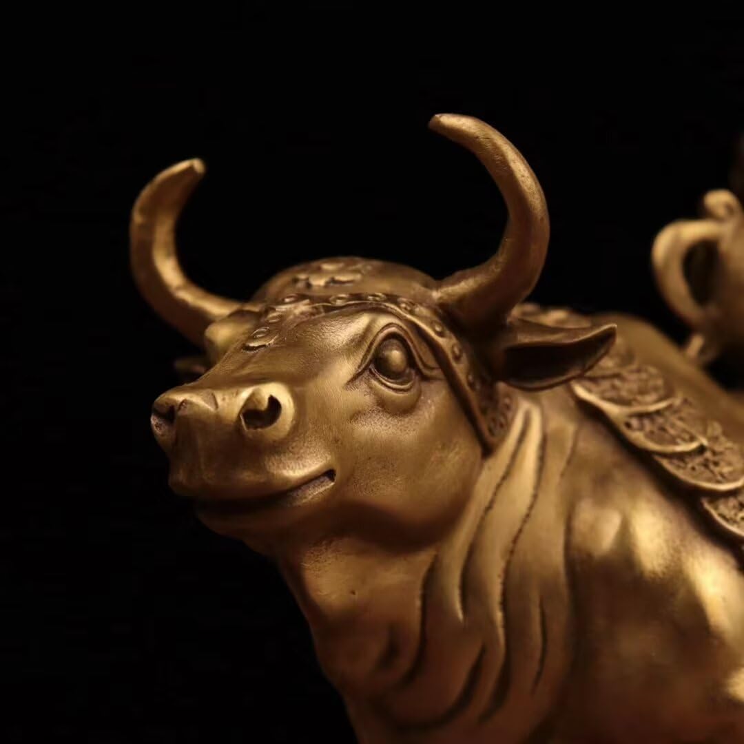 Glücksbringer – Wall-Street-Bullenstatue aus Messing – Börsendekoration – Kupfer-Bullenfiguren – Feng-Shui-Glücksbringer