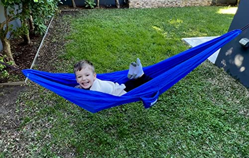Hammock-Bliss-Sky-Kid-Hammock-Kids-Hammock-Small-Camping-Hammock-Kids-Camping-Gear-IndoorOutdoor-The-Ideal-Starter-Hammock-for-Kids