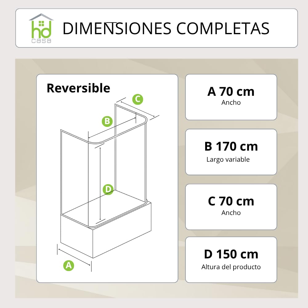 Box - Mampara de fuelle, 3 puertas, paneles semitransparentes, perfiles blancos, modelo Julia (70x170x70)