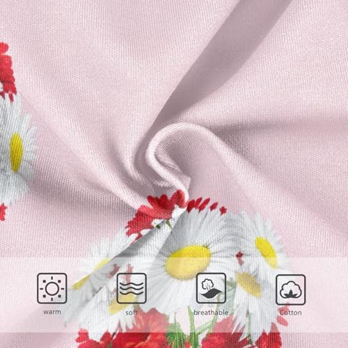 Bouquets Daisies Red Flowers Pink Toddler Girls Underwear 2t Cotton Panties for Girl Pattern Briefs Kids Undies3
