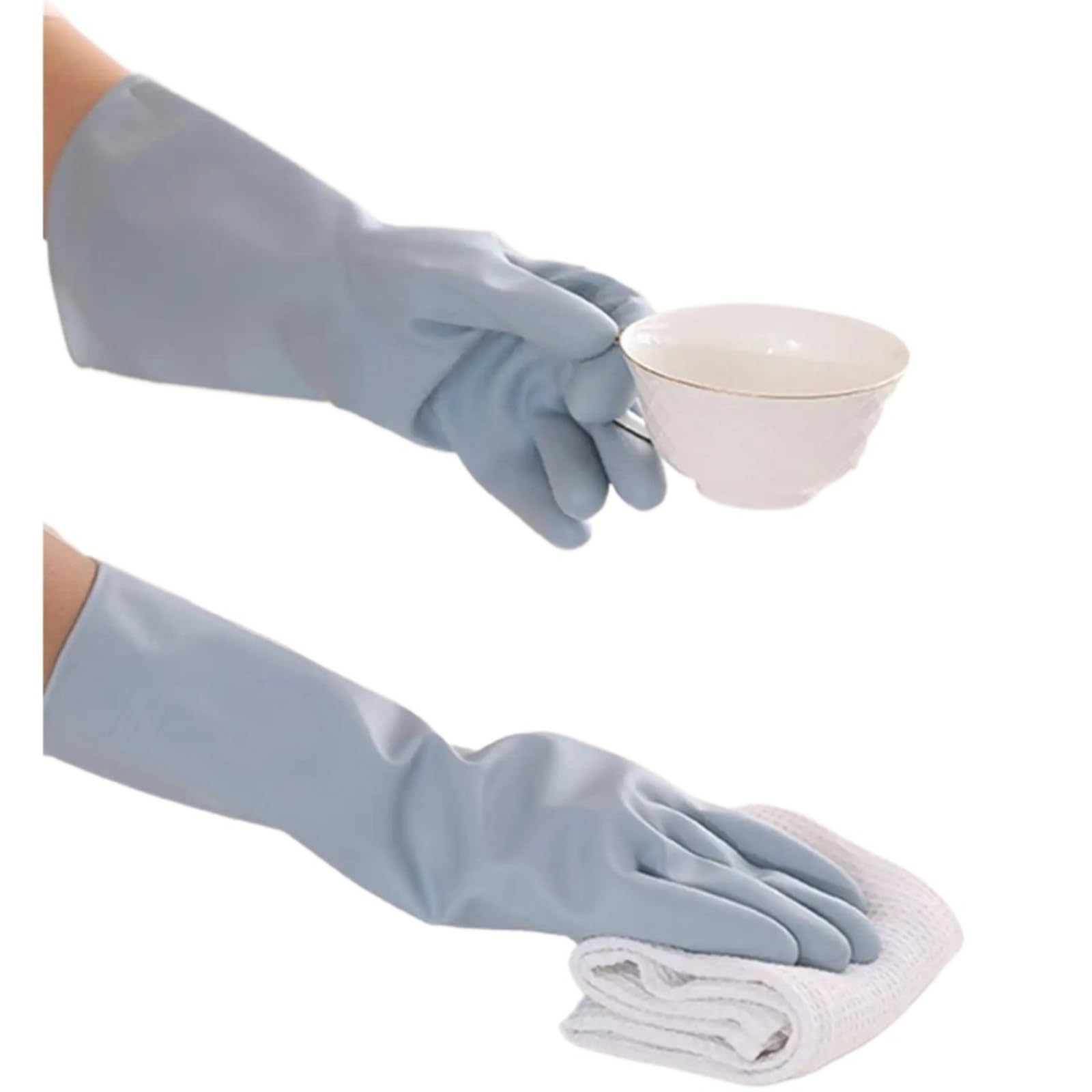 Gant Menage 1 paire/2 paires de gants nettoyage réutilisables, imperméables for la vaisselle pour Nettoyage Cuisine(Color 2,3P)