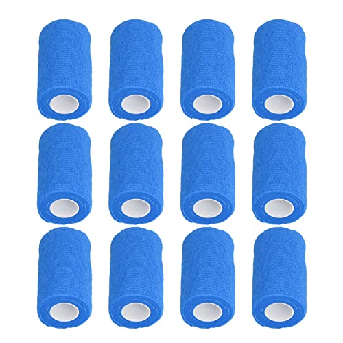 KTM Healthcare® Pack of 12 Non-Woven Veterinary Bandages for Pets to Help Heal Cows on The Farm (Blue)
