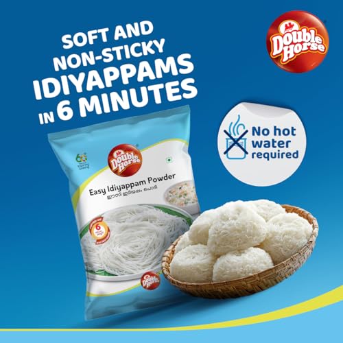 Image of Double Horse Easy Idiyappam Powder 1Kg | Rice Flour | Export Quality |Hot Water Not Required | 6 minutes magic| Noolappam| Nool Puttu | Soft