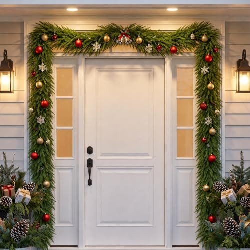 2 Pcs 6 FT Christmas Norfolk Pine Garland, Greenery Garland for Holiday - image 4