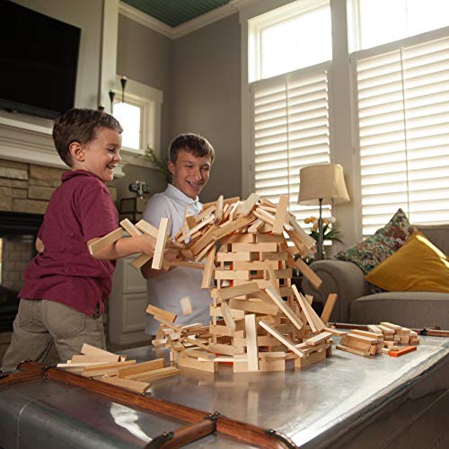 Image of Fat Brain Toys Timber Planks 300 Piece Set - Wooden STEM Construction Set, Ages 3+