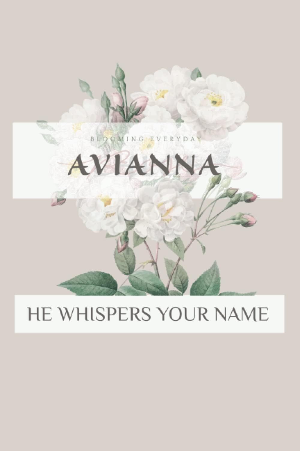 Avianna: Personalized Notebook with Flowers and Custom Name โ Floral Cover with Pink Peonies. College Ruled (Narrow Lined) Journal for Women and Girls