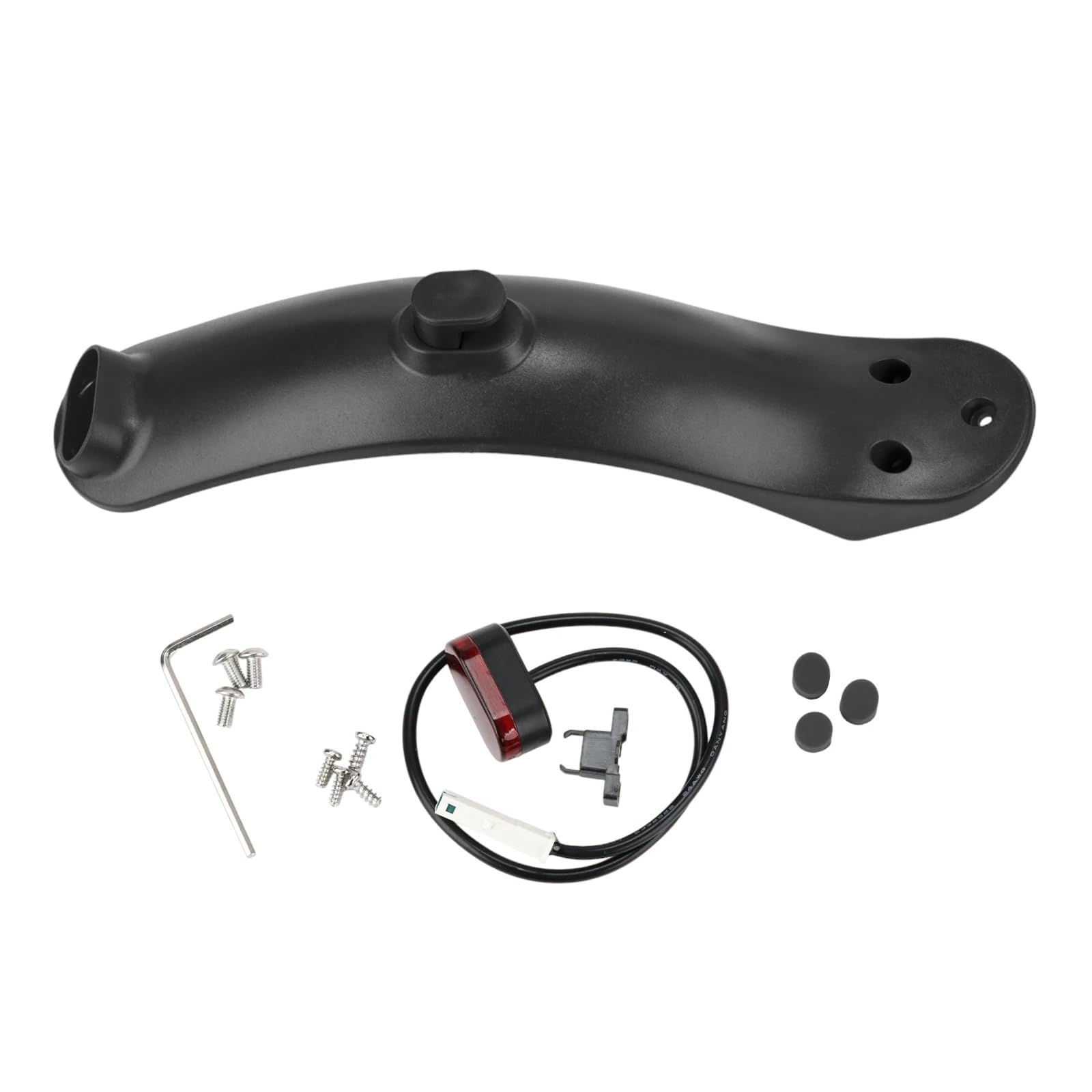Guardabarros Trasero Scooter eléctrico Guardabarros Trasero Corto for Patinete eléctrico Guardabarros Trasero Piezas de Guardabarros Trasero(Black Full Set)