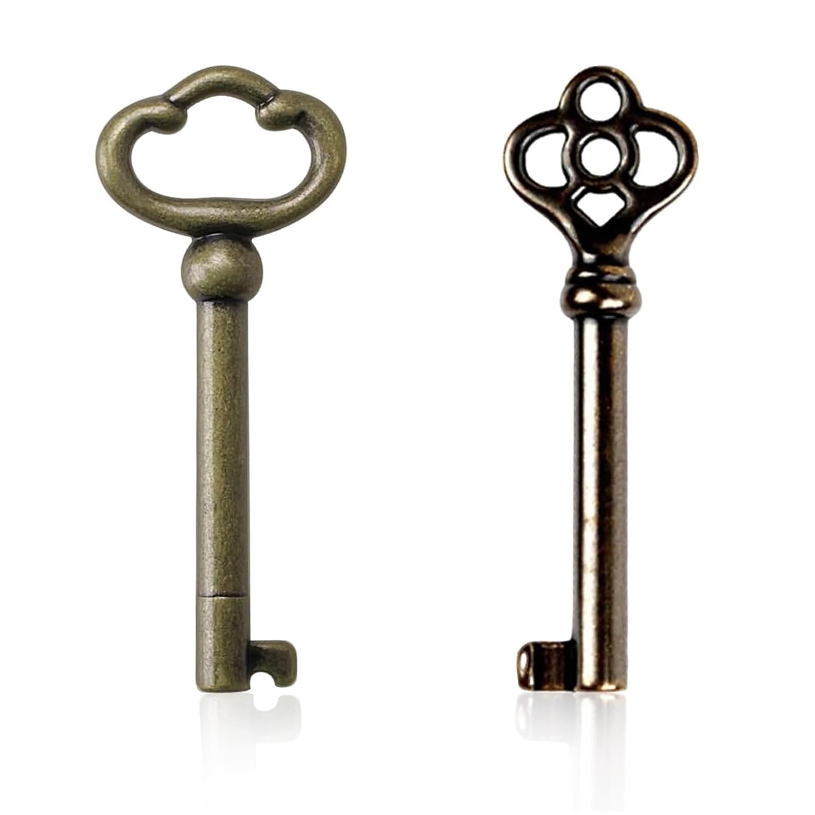 Vbvoo Bronze Skeleton Key Replacement 2Pack – Ky-2Ab & Ky-3Ab Hollow Barrel Keys – Brass Finish Vintage Style Keys For Cabinets & Dressers – Decorative Keys For Antique Furniture Locks