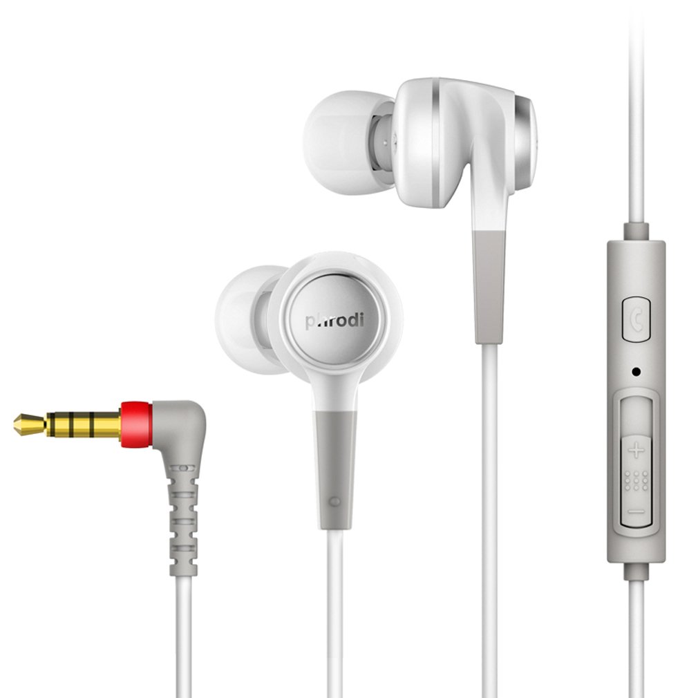 GranVela® POD-500 High Resolution in-Ear Headphones with Mic, Noise Isolating Ergo Fit Earphone for iPhone, iPad, Samsung, Android etc (White)