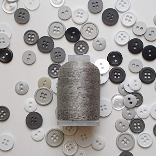 Hilo de algodón gris 1000 yd 2 capas suave miniatura 5