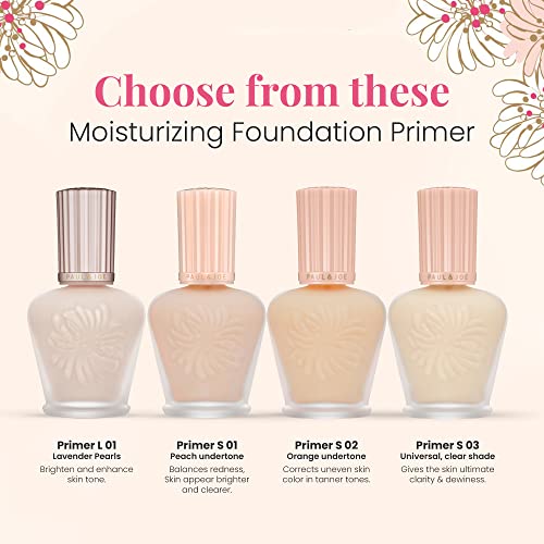 Paul & Joe Moisturizing Foundation Primer S 02, Orange - Superior Hydration For Dry Skin - Balanced Moisture Retention For Oily Skin -1.0 Fl Oz #TOP7