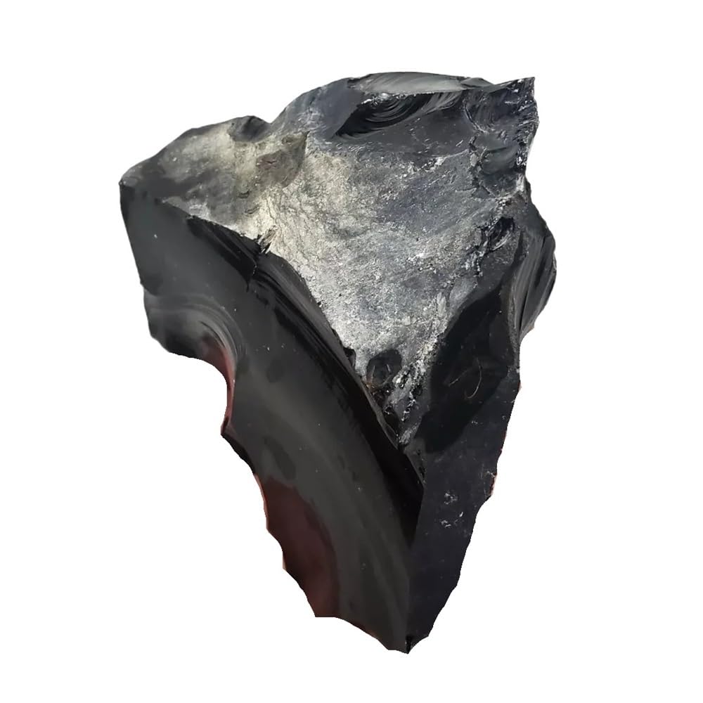 QWZTAEOZA 1 Piece 100-200g Raw Material Obsidian Stone Quartz Crystal Black