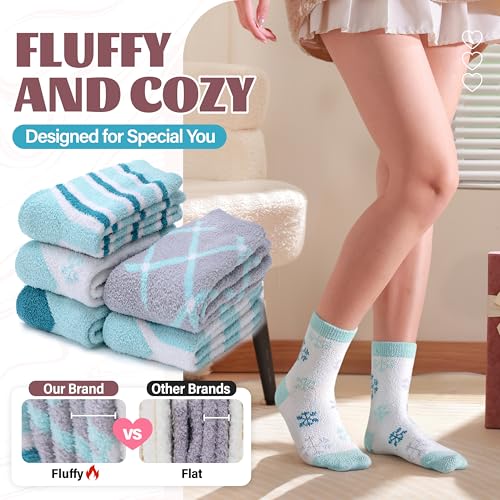 Image of Anlisim Fuzzy Socks for Women, Soft Comfy Cozy Fluffy Thick Winter Warm Fleece Slipper Socks