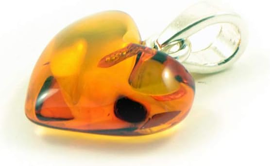 AmberJewelry Genuine Certified Baltic Amber Heart Pendant, Handmade Amber Pendand From Genuine Baltic Amber and 925 Sterling Silver, Baltic Amber Charm For Necklace Valentine's Day Gift Love Symbol Pendant Gift for Her made in Baltic Region Love Charm Amore - Image 4