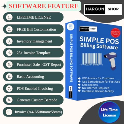 Hargun Shop Simple Pos billing Software Lifetime Validity | 80mm 3 Inch | 58mm 2 Inch Thermal Receipt - Software for PC | Retail Shop Billing... - Image 4