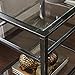SEI Furniture Jaymes Metal & Glass 3-Tier End, Accent Table, Black/Silver Distressing