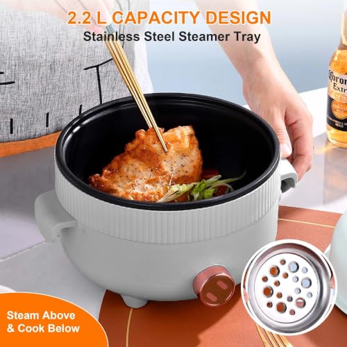 Elektrischer Hot Pot 2,2L mit Dampfgarer für Wohnheim, Wohnmobil & Camping – Ansicht 2