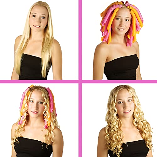 MC MAGIC CURLER 50 Peças Modeladores de Cabelo Em Espiral Sem Calor 22 Polegadas Mágicos Sem Calor C