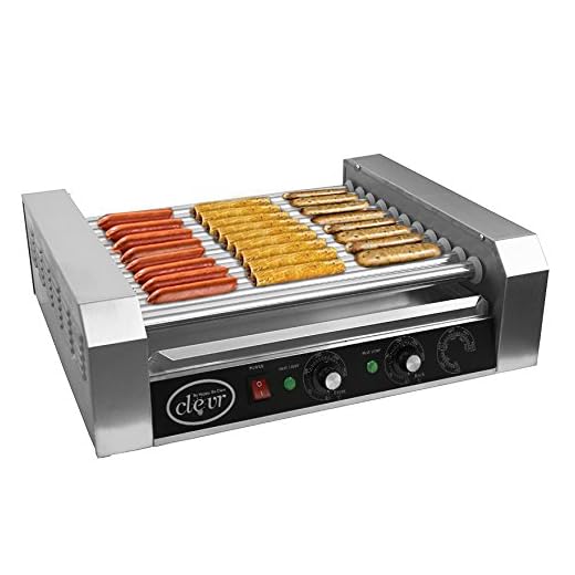 Clevr Commercial Hotdog Roller Machine 11 Roller and 30 Hot Dog Grill Cooker Warmer