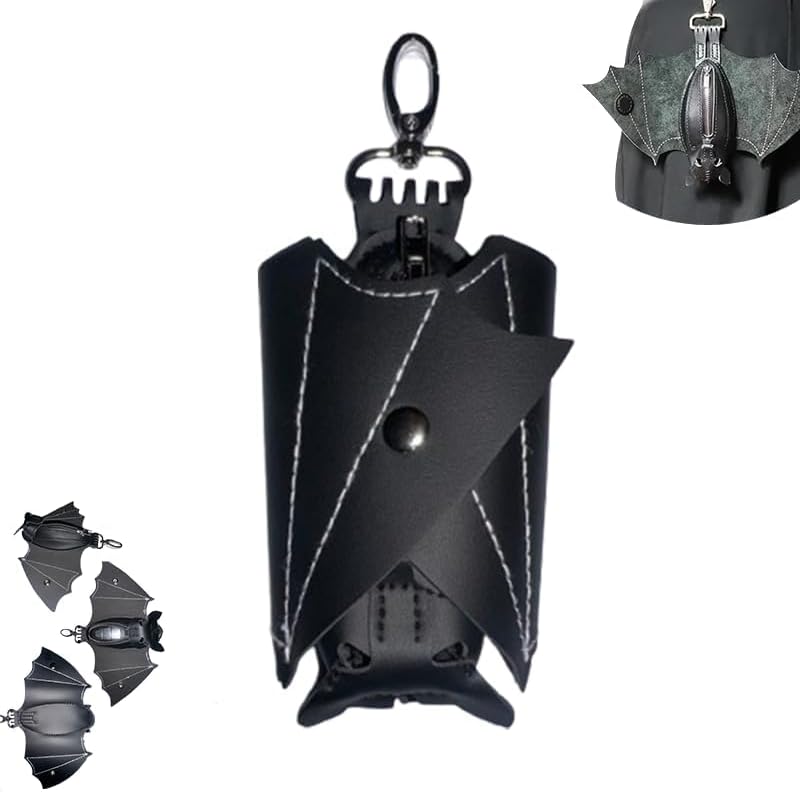 Bat coin purse handmade bat-shaped coin purse with wings Gothic leather bat wing key chain wallet used for belt rings backpacks or handbags.(1pcs)