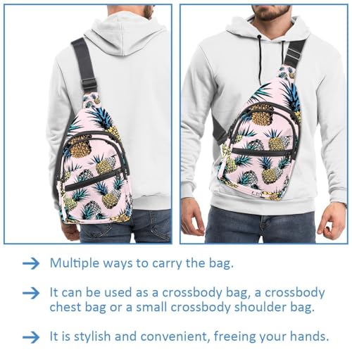 Bolso bandolera de piña rosa multiusos para tus viajes y paseos urbanos cotidianos 2