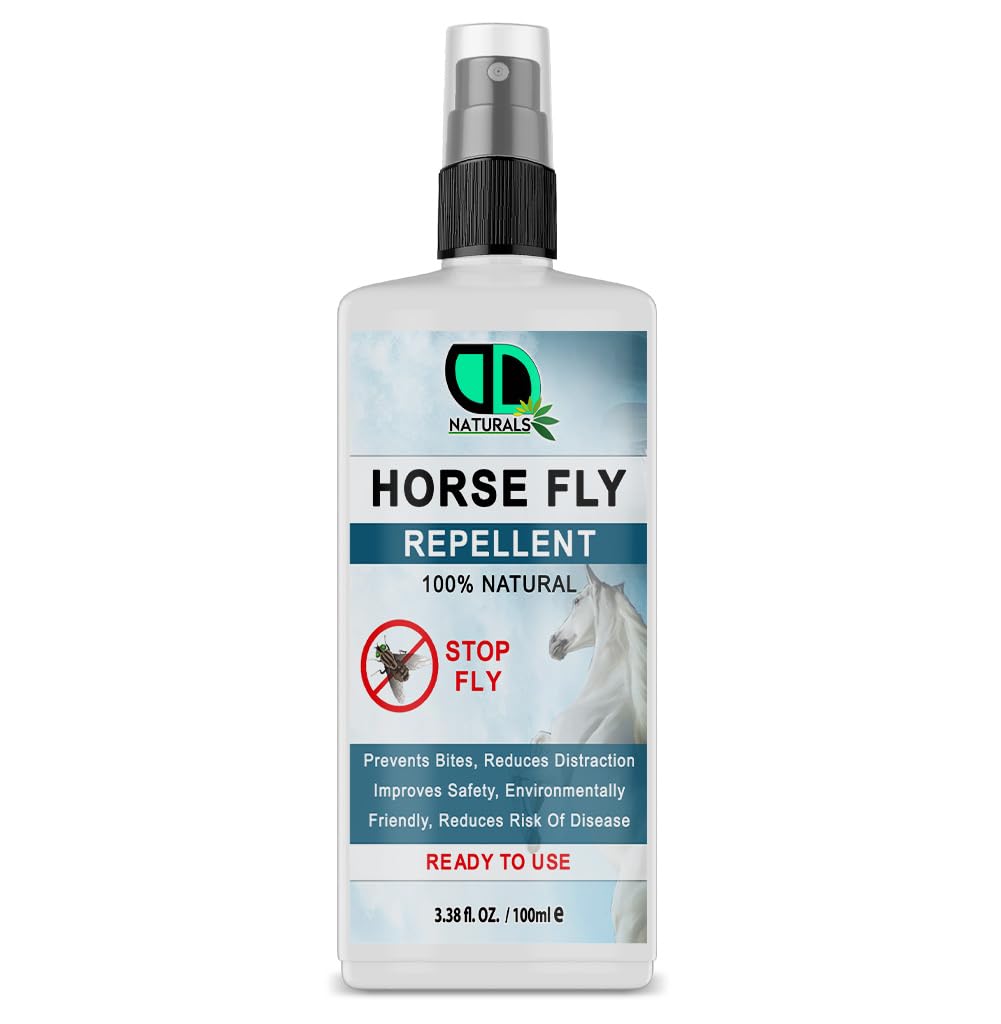 DD Teck Natural Horse Fly Repellent Spray – DEET-Free, Skin-Friendly Protection from Flies, Mosquitoes, Ticks & Horseflies – Long-Lasting Outdoor Defense (100ml Spray)