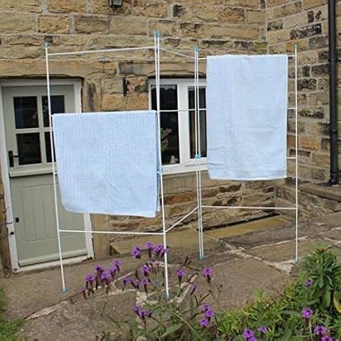 SIDSONS Clothes Airer Laundry Dryer Panel - Foldable Horse Gate Laundry Dryer - 2 3 4 Strong Folding Panel, Clothes Drying Rack, Indoor and Outdoor Plastic / Metal Airer, White (3 Panel) Cover