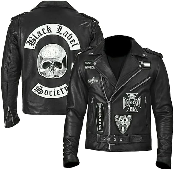 Black Label Society Skull Patch Motorcycle Vest For Men – Real Leather Biker Jacket For Rock & Metal Fans4