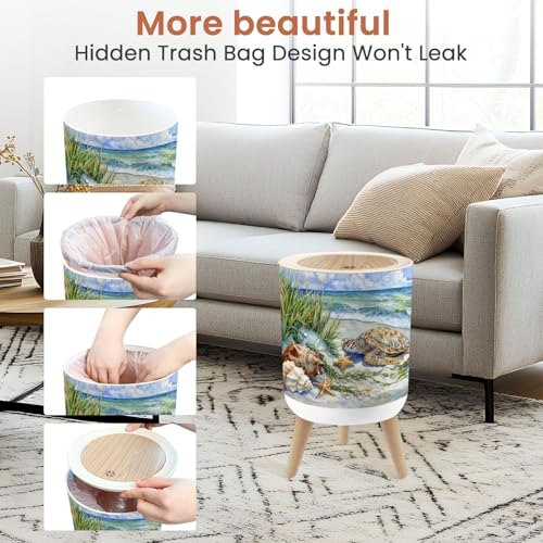 Caneca de basura pequeña con tapa 1.8 gal miniatura 4