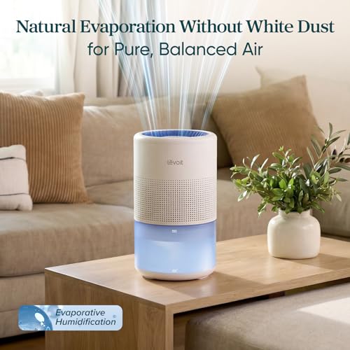 Image of Levoit Evaporative Humidifiers for Bedroom, 19dB, Superior Studio Smart | 4.5L, Large Room Up to 600ft, No White Dust for Baby, Long-Lasting Reusable Filter, Auto Mode, Self-Clean & Dishwasher Safe