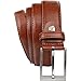 Produktbild LINDENMANN Leder-Gürtel Herren 35 mm breit, Gürtel Herren Vollledergürtel, cognac/grau/weiss, Größe/Size:105, Farbe/Color:braun
