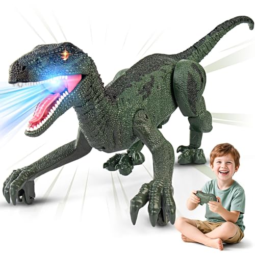 Rcfunkid Dinosaur Toys for Kids, 2.4GHz Remote Control Dinosaur with Walking, Realistic Sounds, Demo Mode, Rechargeable Jurassic Toys for 3-5, 5-7,...