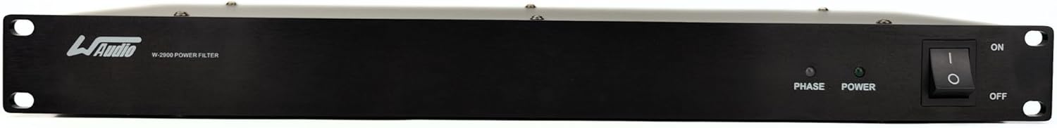 WAudio 1U Rackmount Power Conditioner - AC Noise Power Filter, Mains Purifier with Surge Protection (Black)