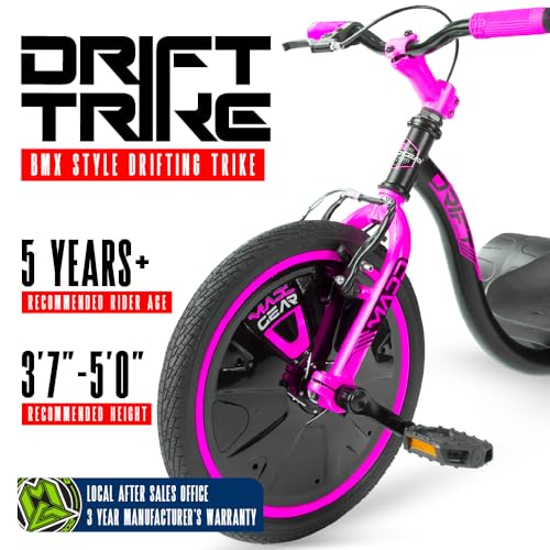 Image of Madd Gear Drift Trike for Kids Ages 5+, 16 inch Front Wheel, Adjustable Seat