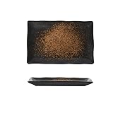 MPOPO Platos de Camping platear Rectangular de cerámica Creativa Estilo japonés for Sushi, Dim Sum y Pastel, Ideal for Tiendas Comida, hoteles restaurantes Plato Decorativo(B)