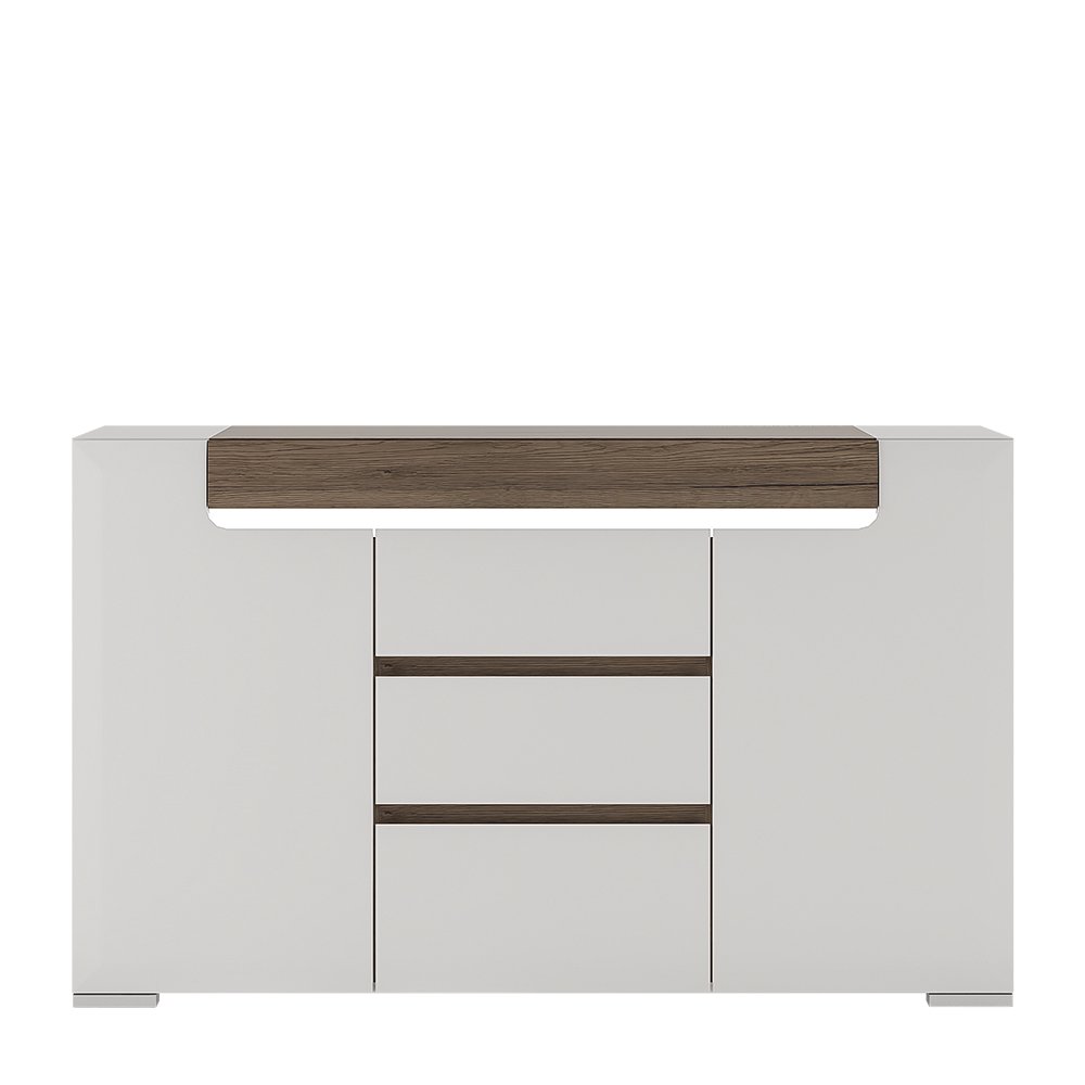 Furniture To Go Toronto Door 3 Drawer Sideboard (Inc. Plexi Lighting) White Size 2