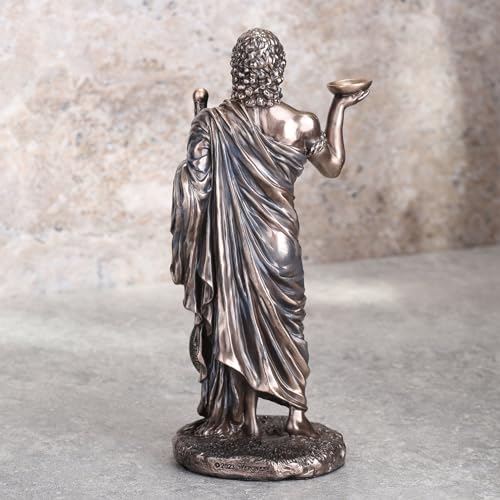 Figura en Resina con Acabado Bronce de Dios Griego Asclepio miniatura 4