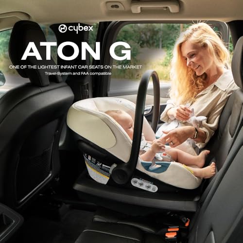 Image of Cybex Aton G Infant Car Seat with Linear Side-Impact Protection, 11-Position Adjustable Headrest, in-Shell Ventilation, Easy-in Buckle, Safelock Base, Ocean Blue