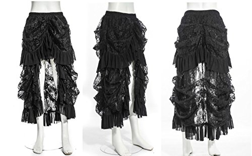 Coswe Women's Black Lace Victoria Gothic Long Maxi Skirt For Party3