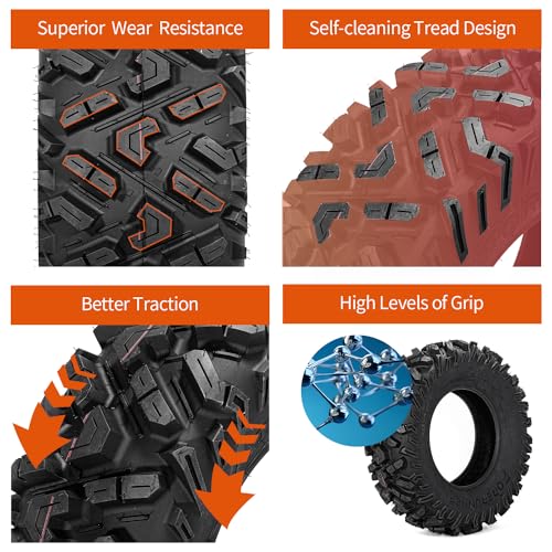 Image of FORERUNNER 25x8-12 ATV Tires,All Terrain TRS (Pack of 2, Tubeless) | FORERUNNER 6PR 25x8-12 ATV UTV Trail Mud Sand Off-Road Tires