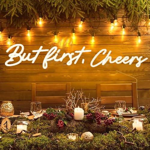 Image of Acrylic LED Cheers Neon Light Signs,USB Powered Dimmable Bar Neon Light Signs with Hanging Chain for Man Cave Home Bar Pub Hotel Birthday Wedding Party Wall Decor