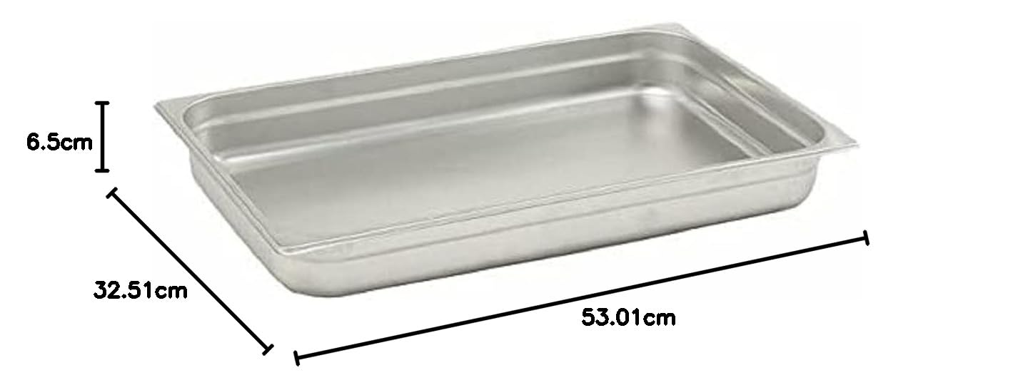 Pentole Agnelli COIXGNP11065 Gastronorm Spülschüssel 1/1, Metall, Silber/schwarz, 53 x 32.5 x 6.5 cm