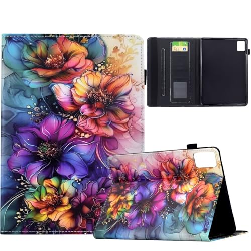 Housse Lenovo IdeaTab TB336FU étui portefeuille fleur colorée pour tablettes