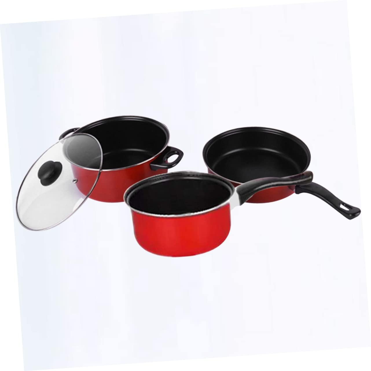 3pcs Cooking Tool Set Non-stick Frying Pan Soup Pot Milk Pan Home Kitchen