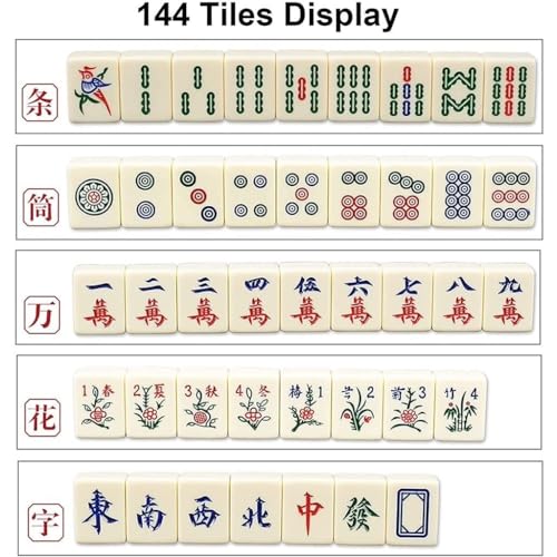 Mahjong Chino Tradicional con 144 Fichas de Melamina miniatura 4