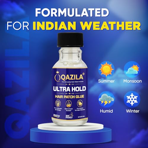Image of Qazila Ultra Hold Glue for Hair Patch | Hair Wig Glue | Water & Sweat Resistant | Hold upto 20-30 days | Skin-Friendly | Suitable For Indian Weather | Acrylic Base | 15 ml